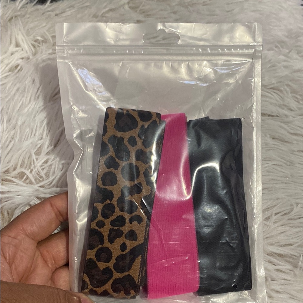 Leopard, Pink, and Black Hair Accessories Set